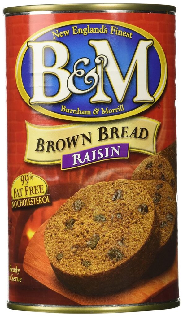 b&M canned brown bread raisins in can